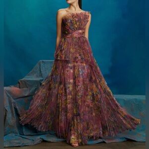 Theia Floral Nicolette Organza Dress